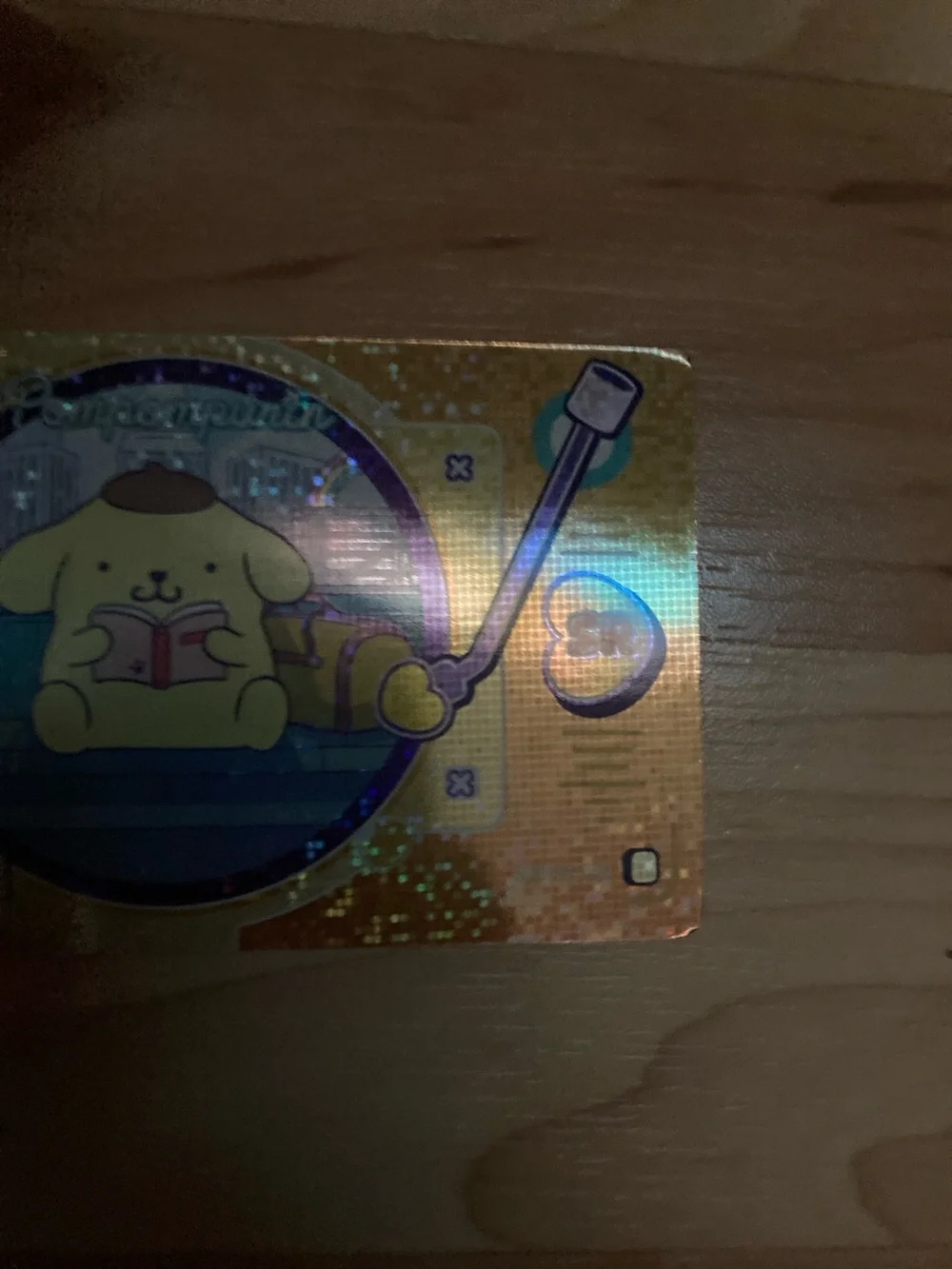 Sanrio Pompompurin Holographic Gold and Yellow Trading Card